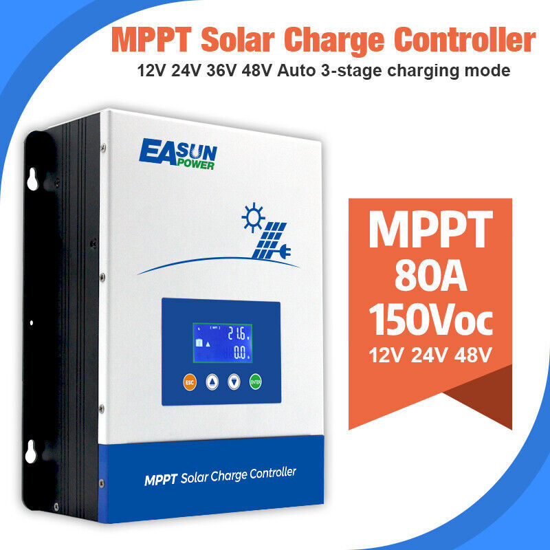 Easun 100A 80A MPPT Solar Charger Controller Panel Regulator 12V/24V/36V/48V