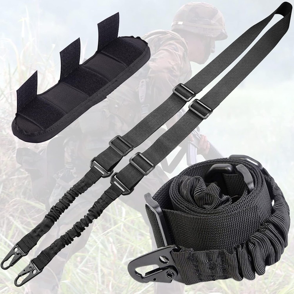 Tactical Adjustable Quick Release 2 Point Rifle Gun Sling Strap +Shoulder Padded
