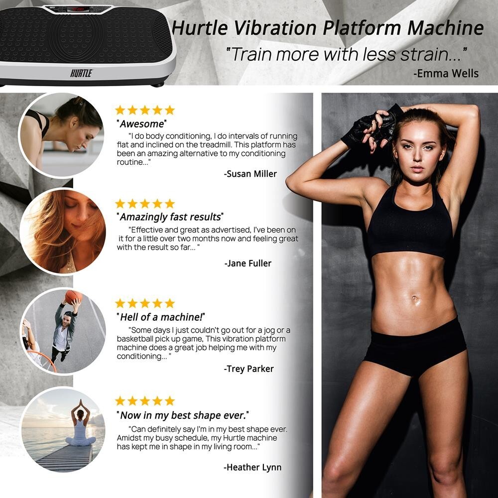 Hurtle Standing Vibration Fitness Machine -Vibrating Platform Exercise & Workout