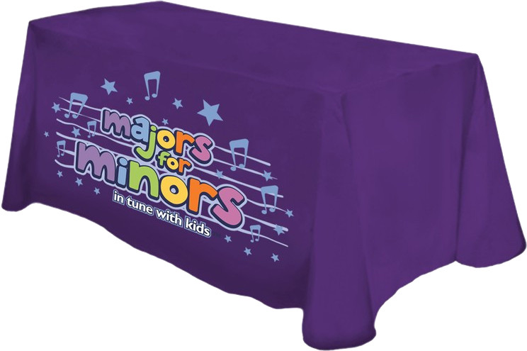 Full color front tablecloth for 8 foot table