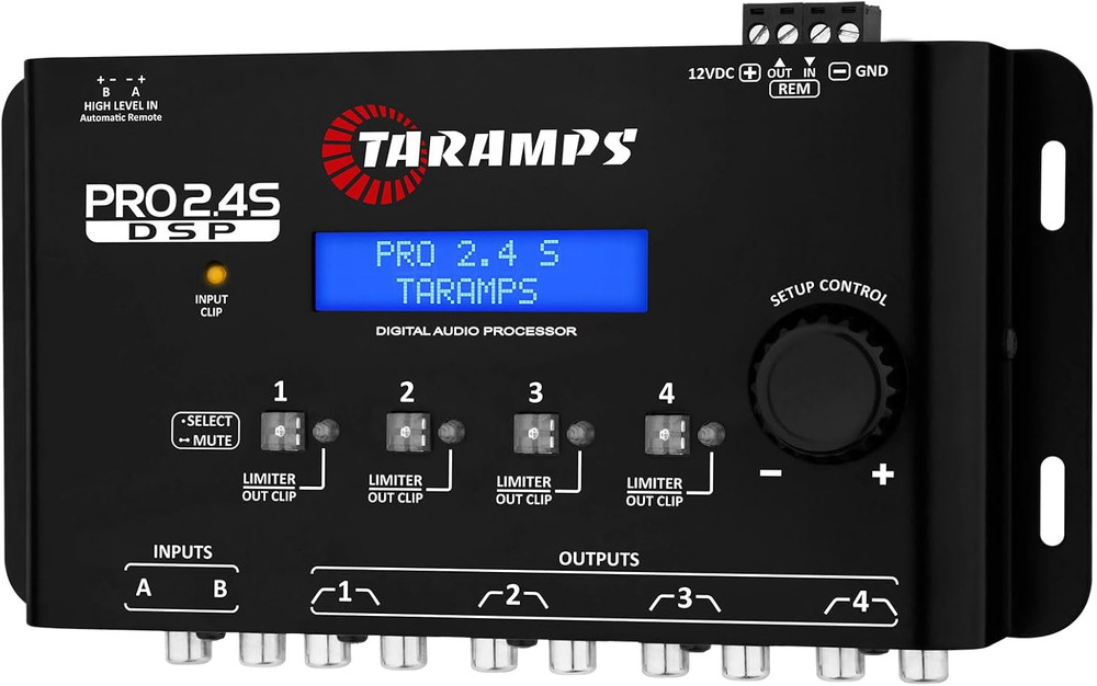 Taramps Pro 2.4S DSP Crossover Full Digital Signal Processor and Equalizer with