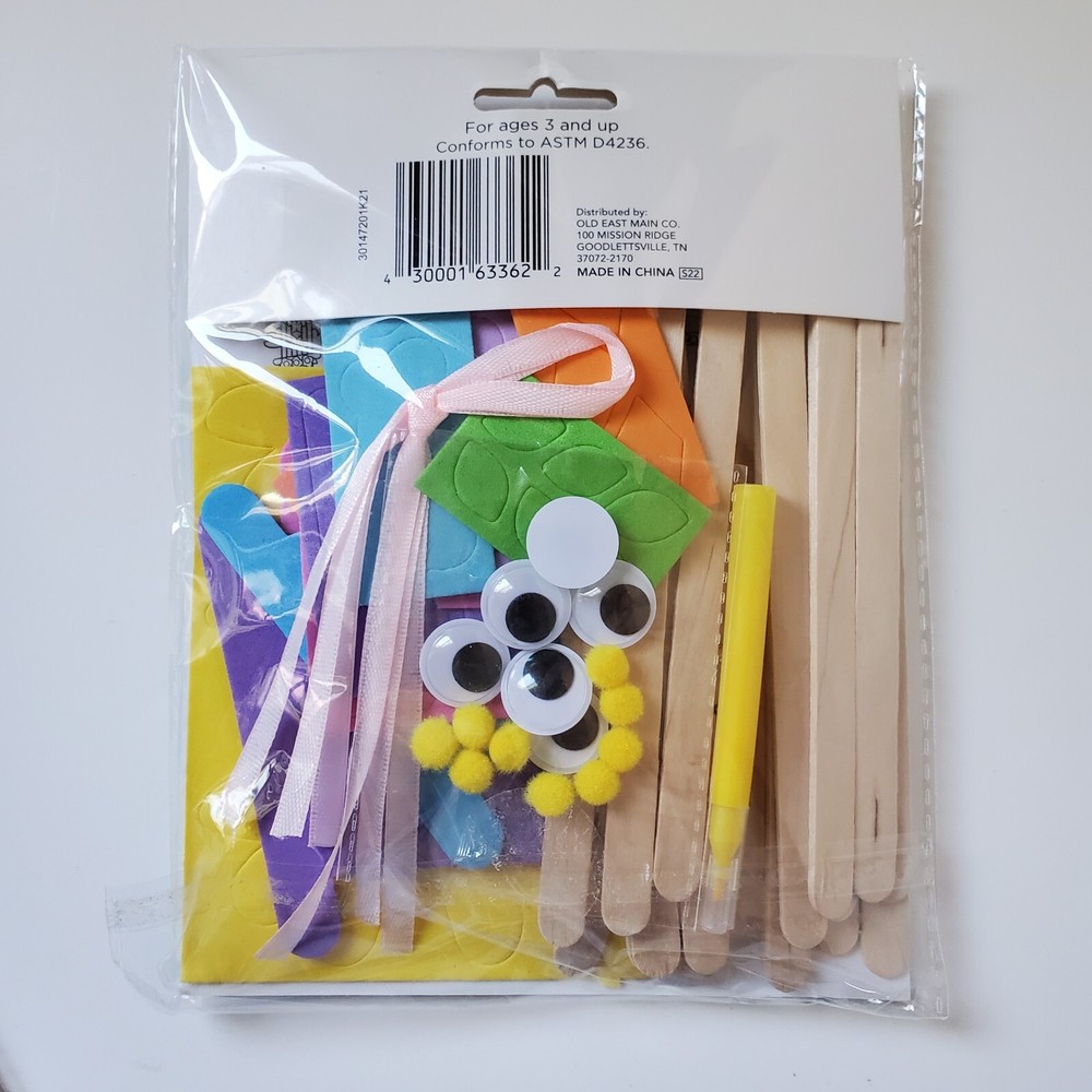5 Lolly Stick Kit Easter Chicks 3 Each Stuffer Class Easy School Craft Activity