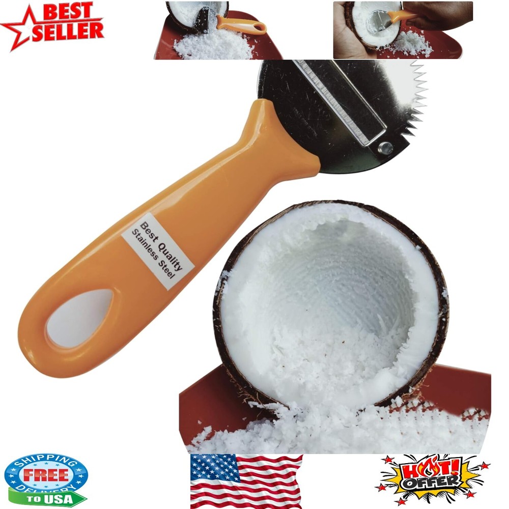 Handheld Coconut Grater and Scraper - Efficient Tool for Baking and Smoothies