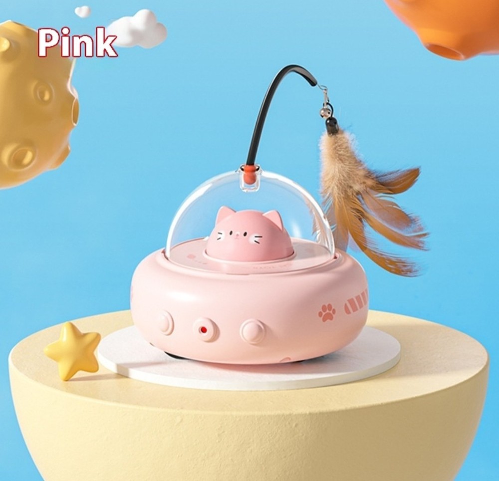Automatic Interactive Cat Toy USB Charging Feather Teaser Toy