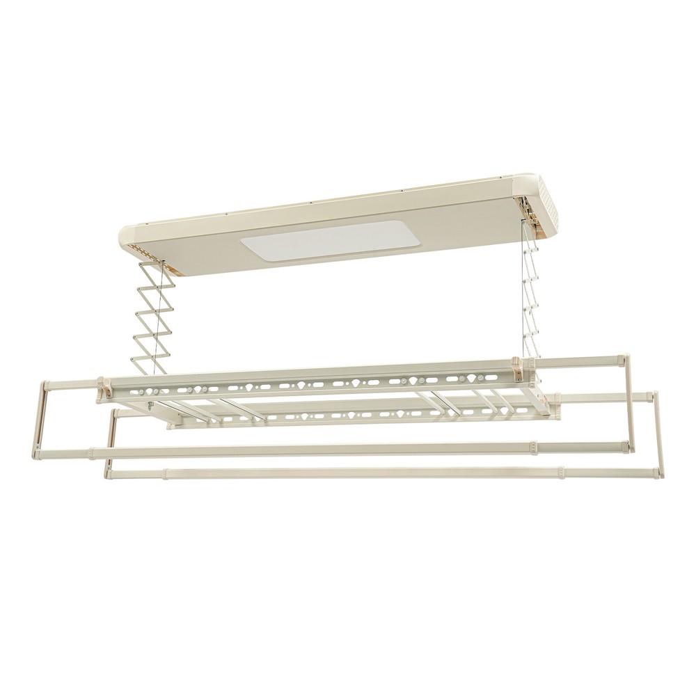 Ceiling-Mounted Electric Drying Rack with LED Light and 8 Adjustable Rods