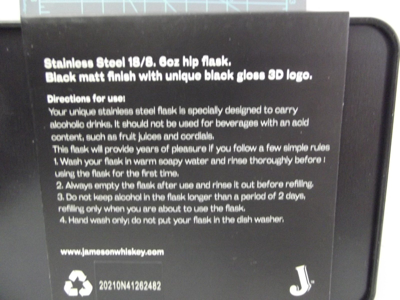 Jameson Flask Black Barrel Hip Flask In Gift Tin 6oz New Irish Whiskey