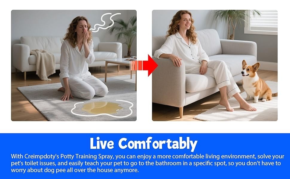 Dog Puppy Potty Training Spray Set Stops Urination & Marking, 3.38 fl.oz