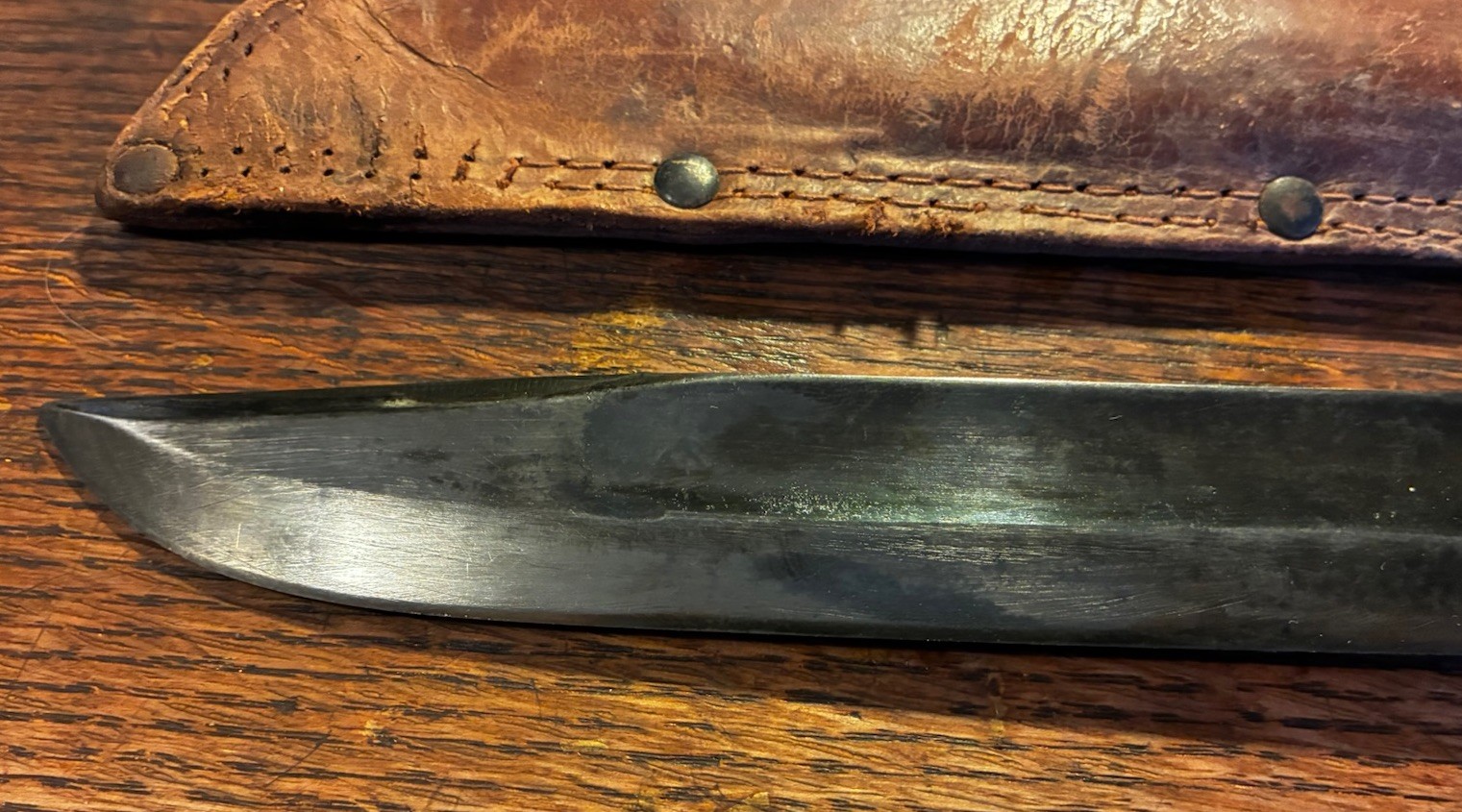 US Army USMC Marine WWII Theater Handle Western G46-8 Fighting Knife, Sheath Vtg