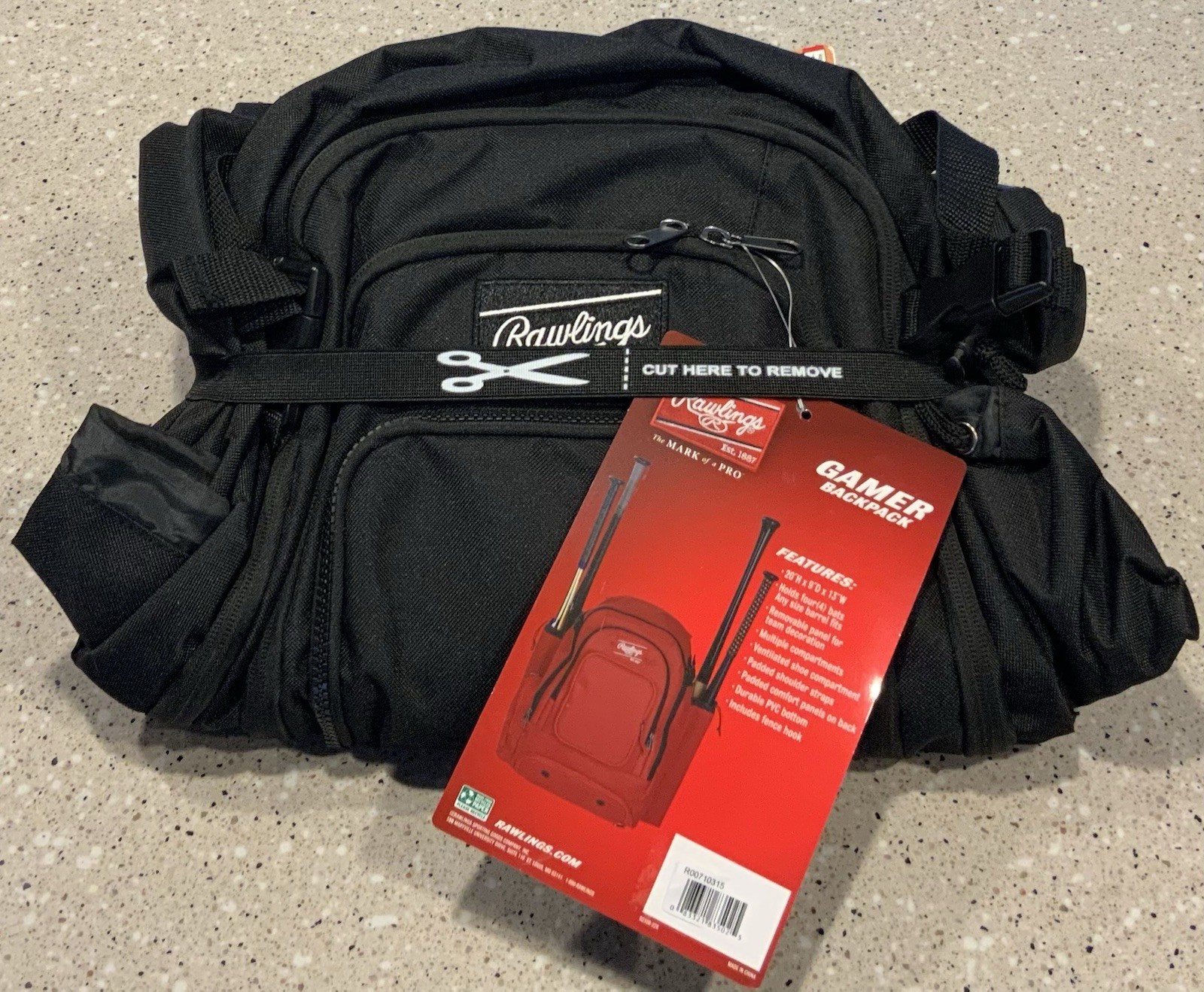 New Rawlings Baseball GAMER BACKPACK - Holds 4 bats, Shoe Compartment + others