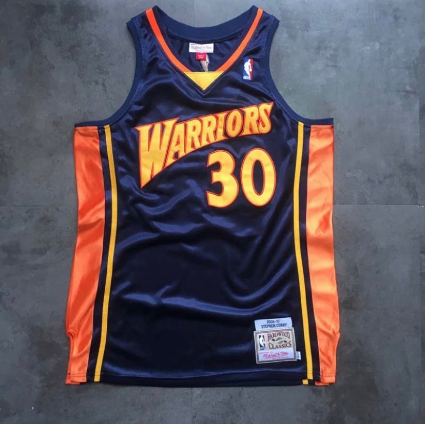 Golden State Warriors Stephen Curry blue retro vintage basketball jersey