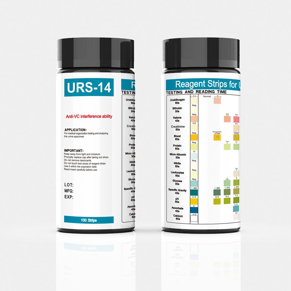 New URS-14 100Pcs Urinalysis Reagent Test Paper Parameters PH Test Strips Tool