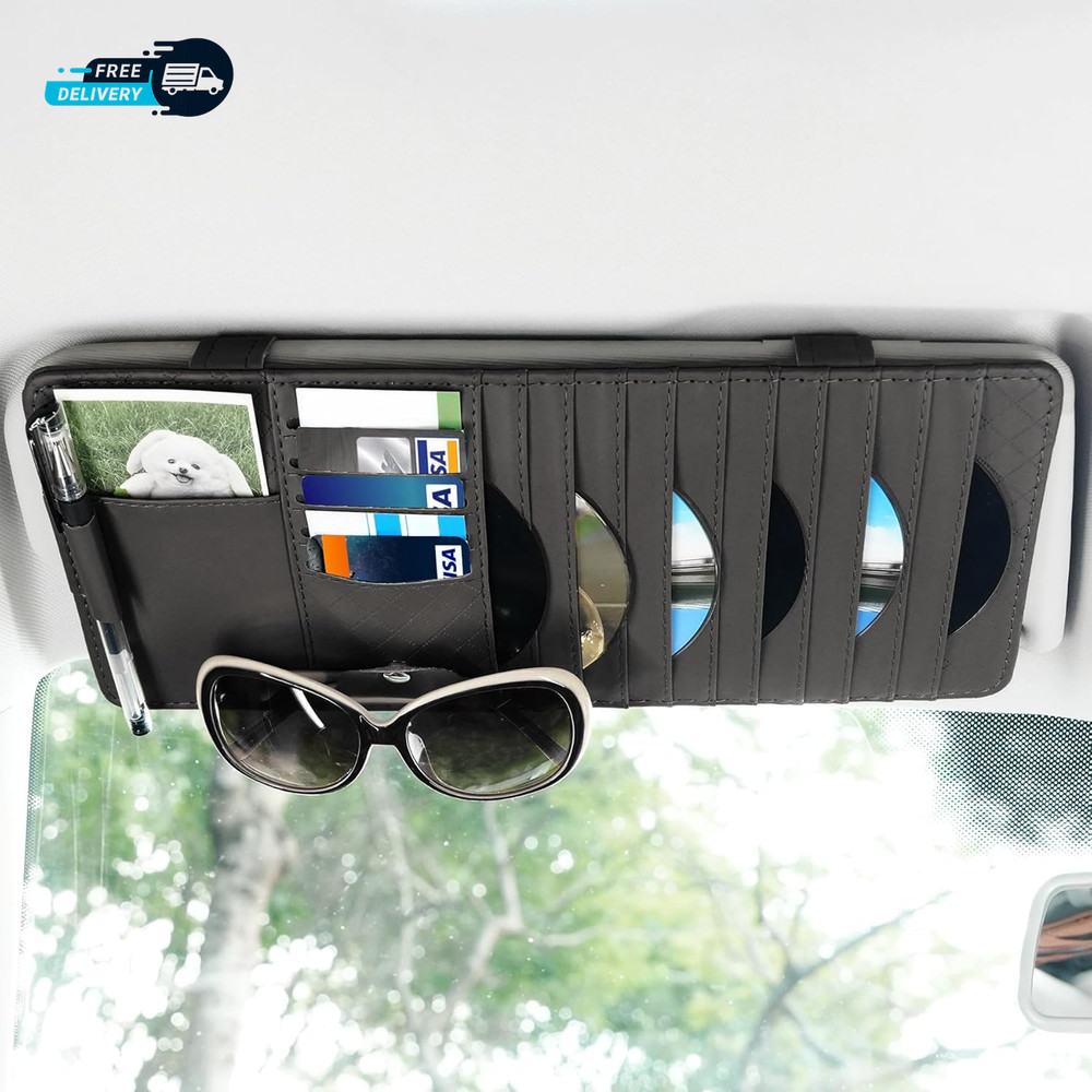 Sun Visor CD Case Holder for Car Multi Function Visor Organizer with