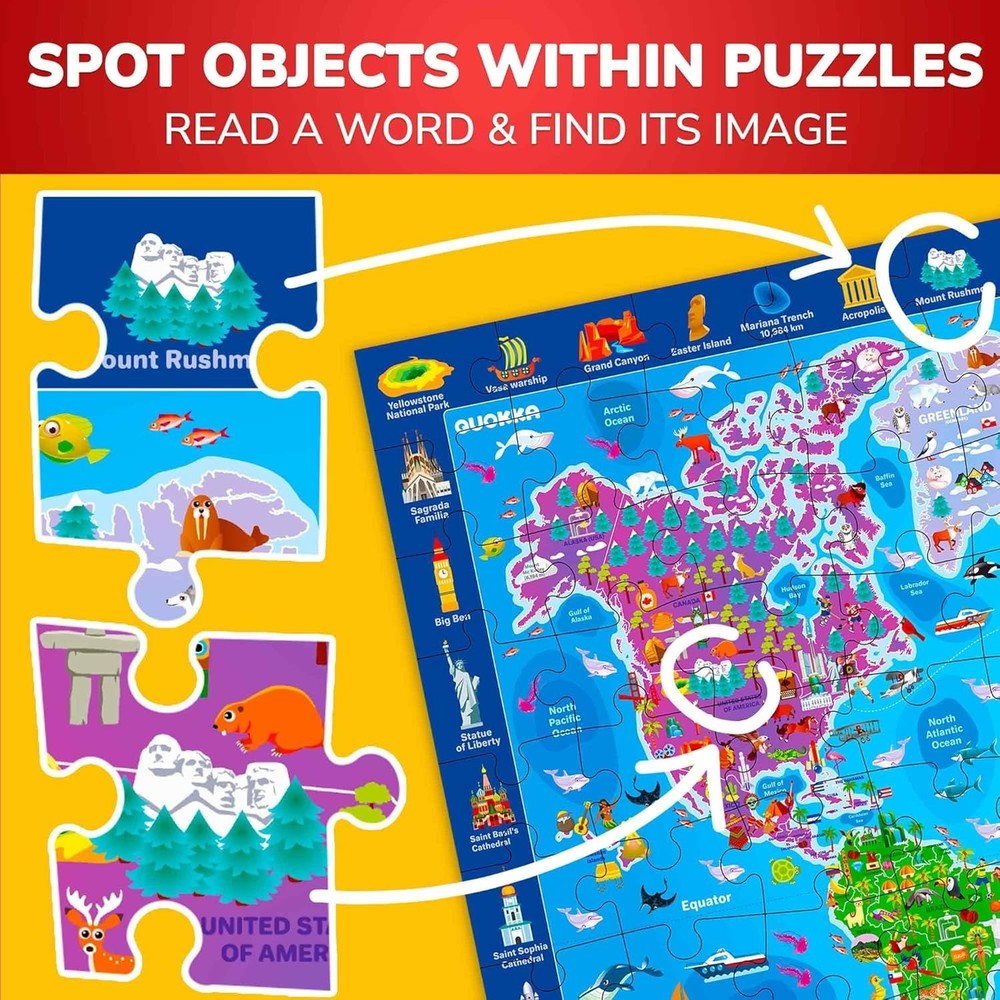 Educational World Map Space Puzzle Set