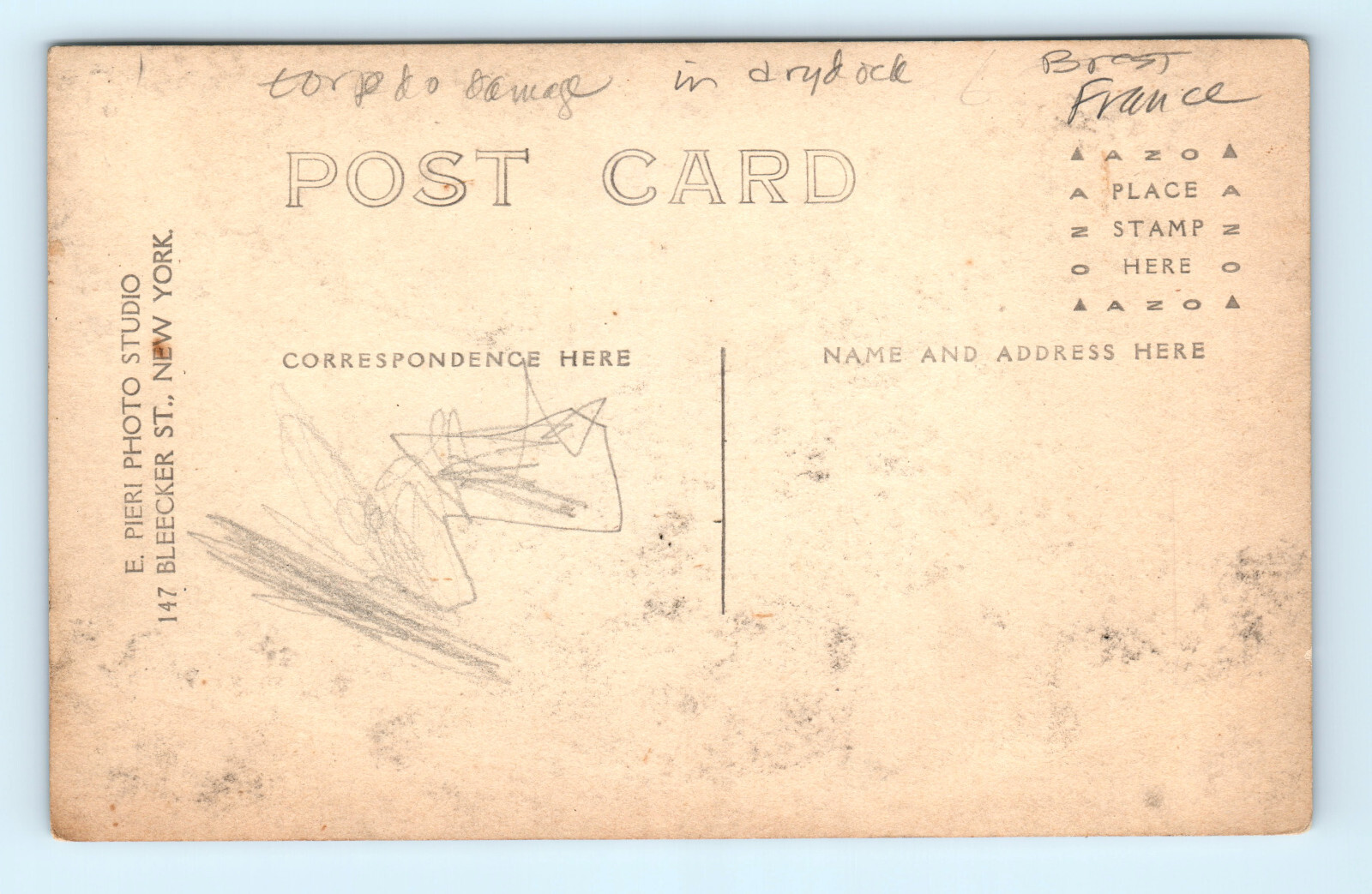 WWI USS Finland Transport Ship Dry Dock Real Photo Postcard RPPC