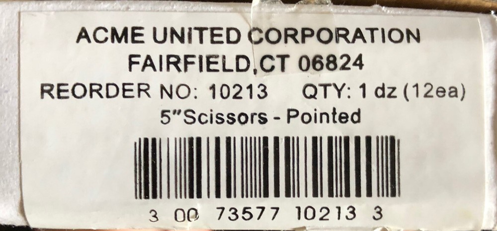 (12) New 5” Pointed Scissors Free Shipping