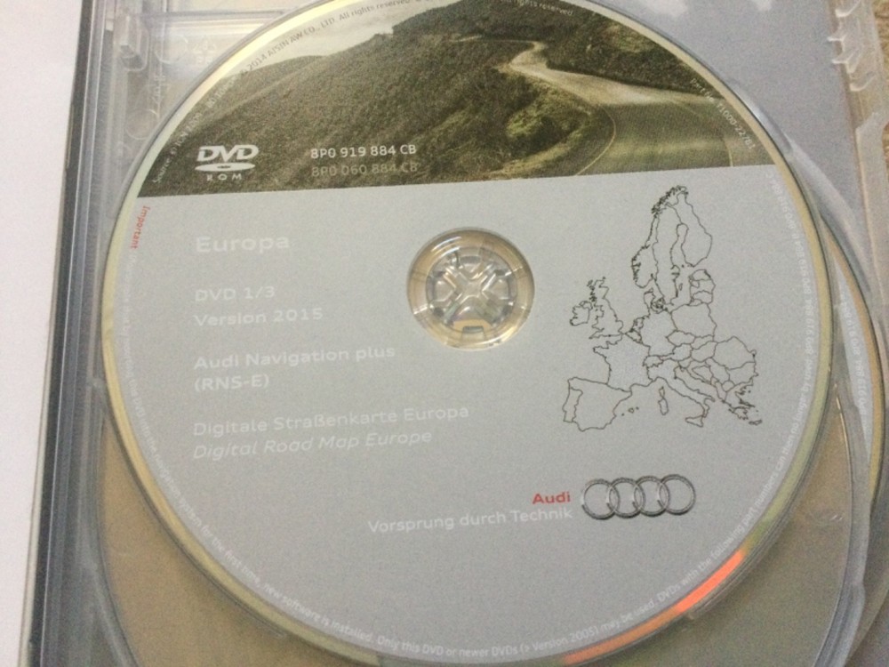 2015 AUDI RNS-E PLUS Navigation Map Sat Nav Disc DVD ALL 3 discs