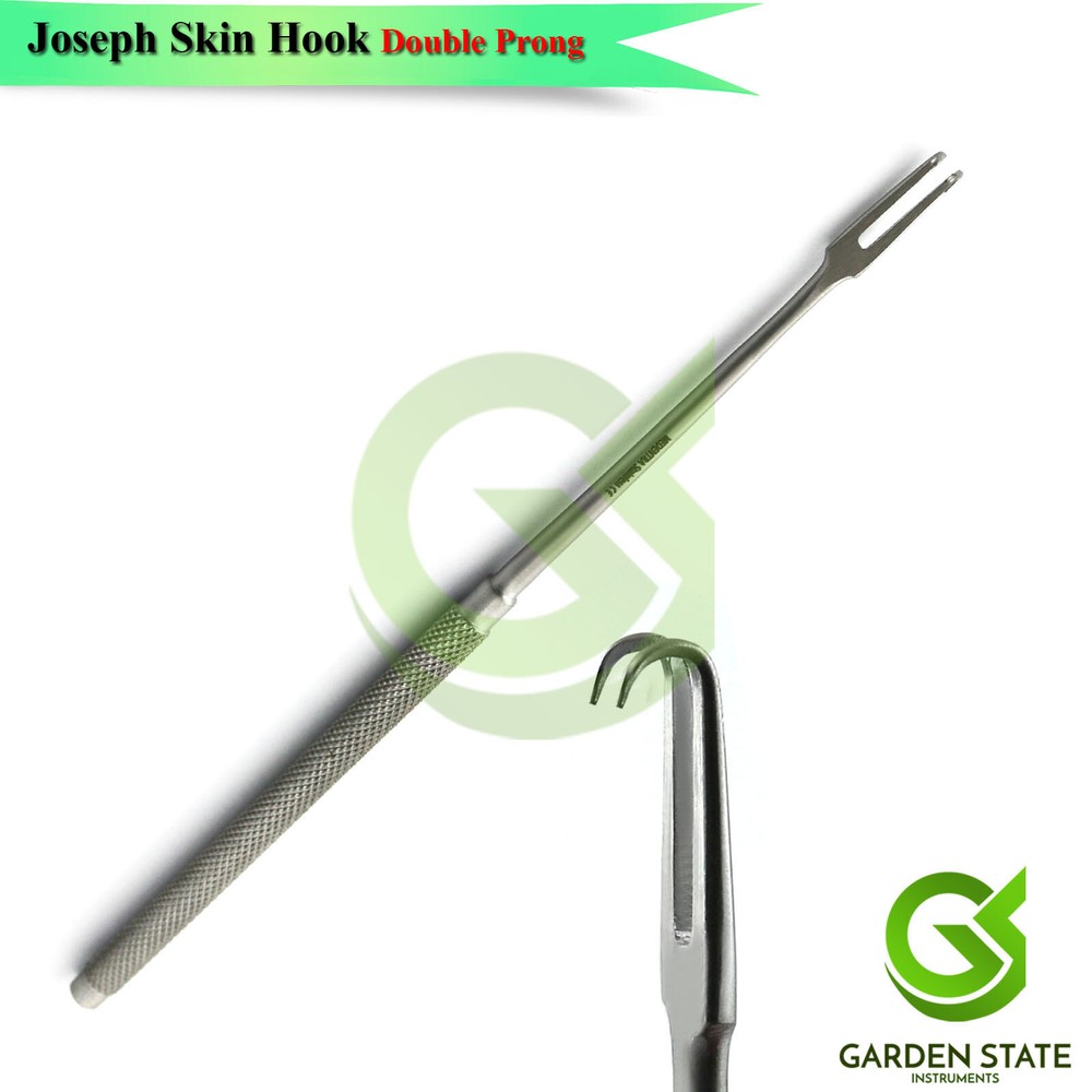 Joseph Skin Hook Double Prong Sharp Veterinary Plastic Surgery Tissue Retractor