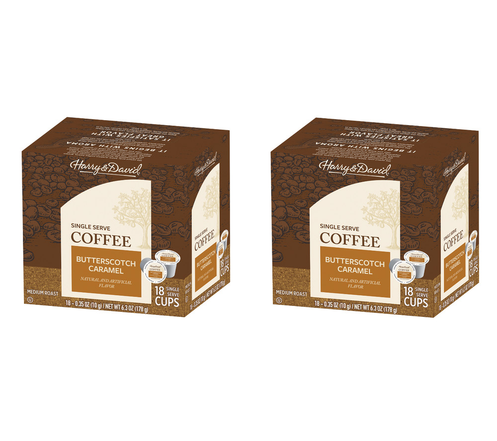 Harry & David Single Serve Coffee, Butterscotch Caramel, 2/18 count boxes (36ct)