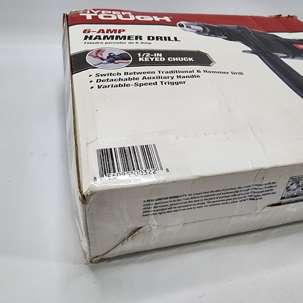 Hyper Tough 6-Amp Hammer Drill Variable Speeds