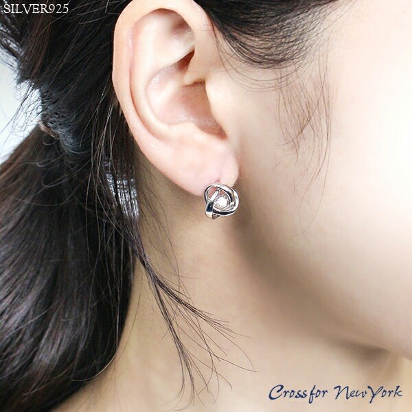 Crossfor New York Loop Dancing Stone Earrings (Pair)