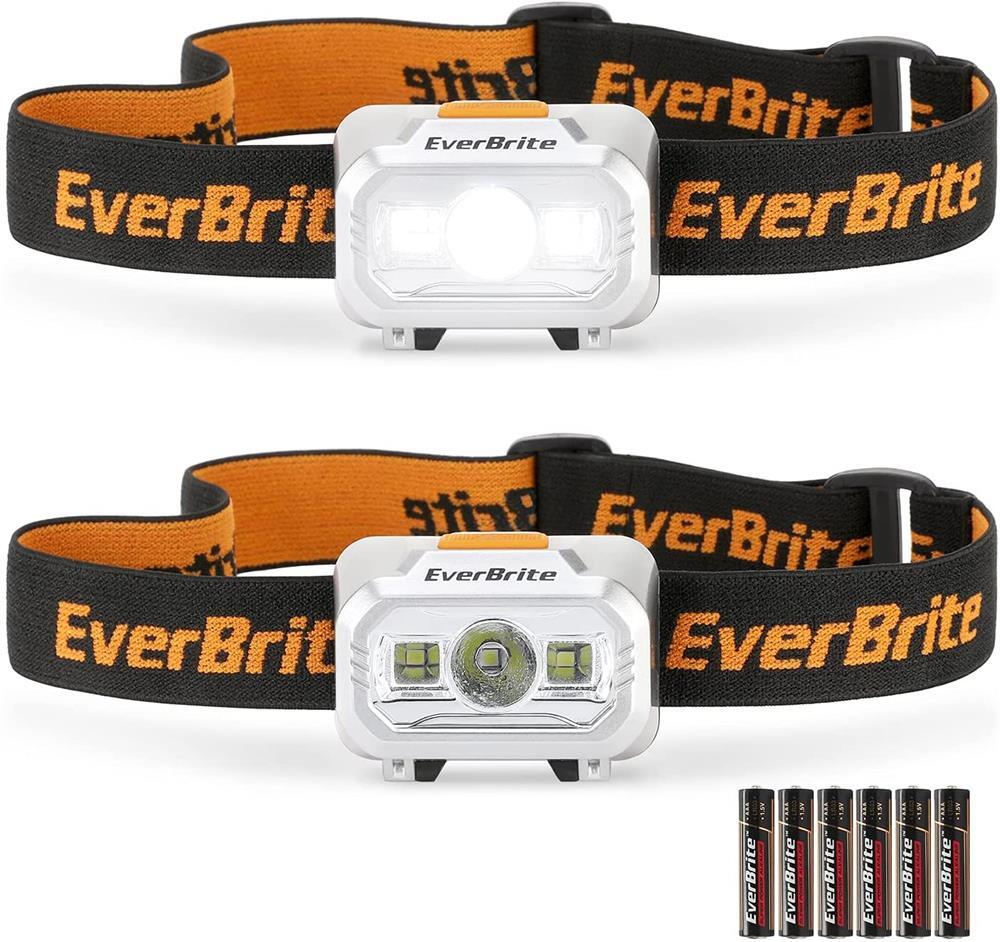 EverBrite 2 Pack LED Headlamp 4 Modes Pivoting Head with Adjustable Headband