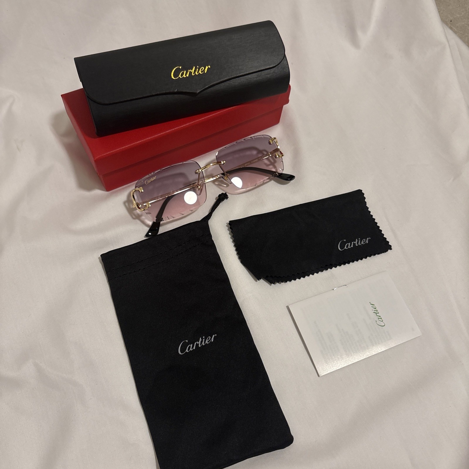 Cartier C Decor Vintage Rimless Blue Unisex Optical Eyeglasses