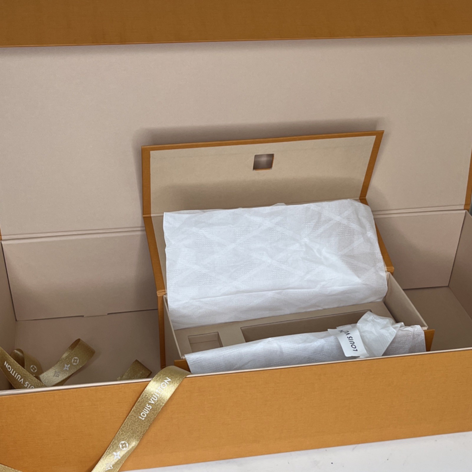 Louis Vuitton Empty Gift Box Set Orange Cardboard authentic Designer Pieces