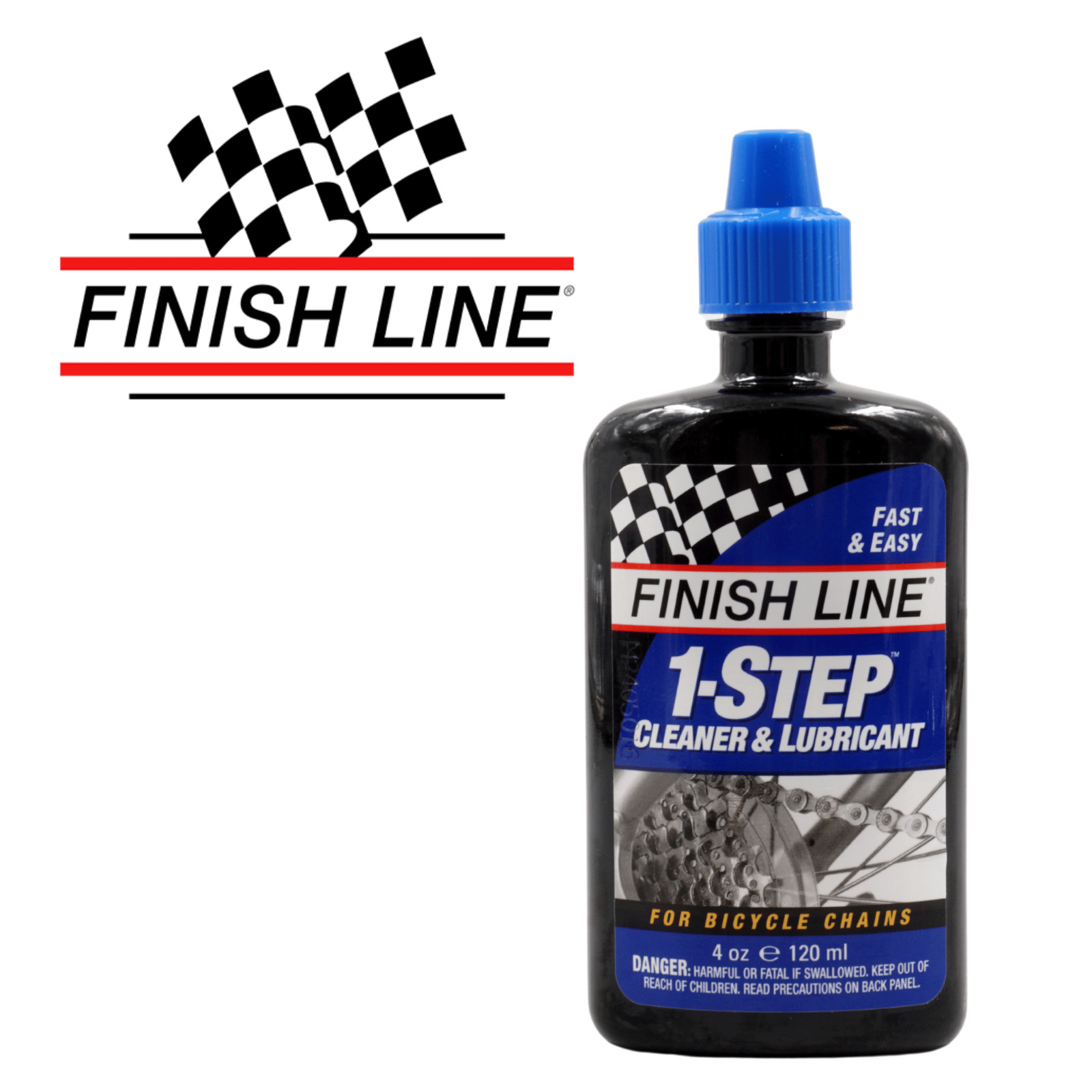 Finish Line 1-Step Cleaner and Lubricant for Bike Chains 4oz Fast and Easy