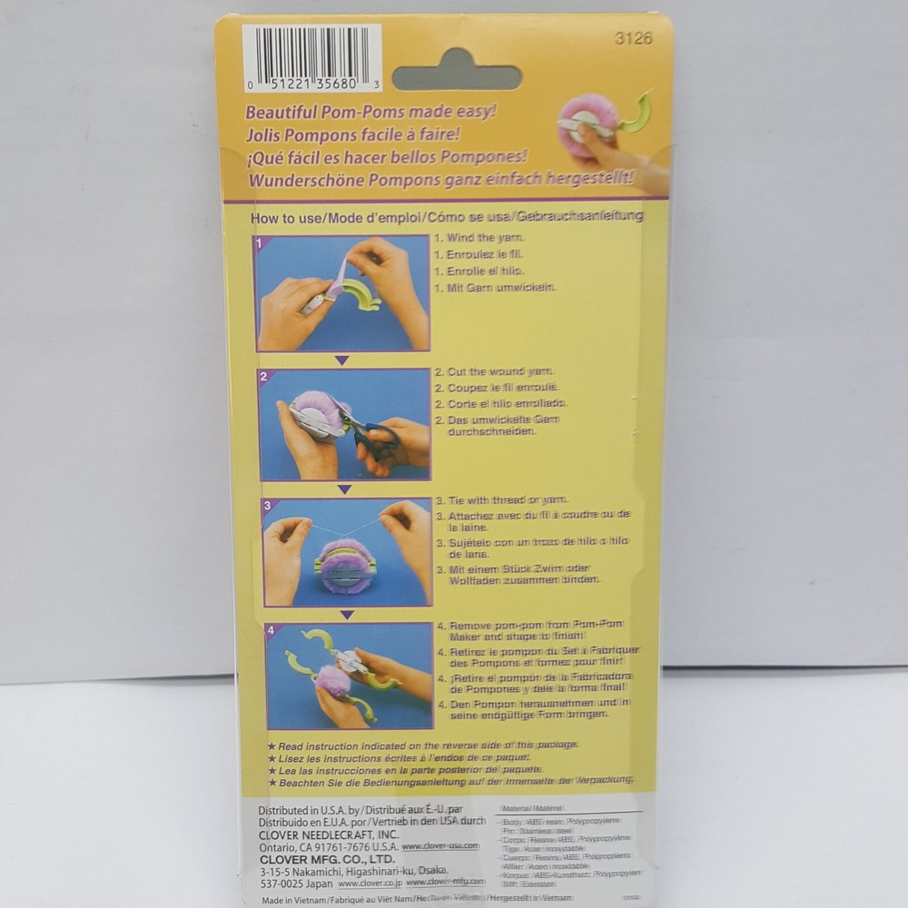 Clover Large Pom-Pom Maker 2-1/2" & 3-3/8"