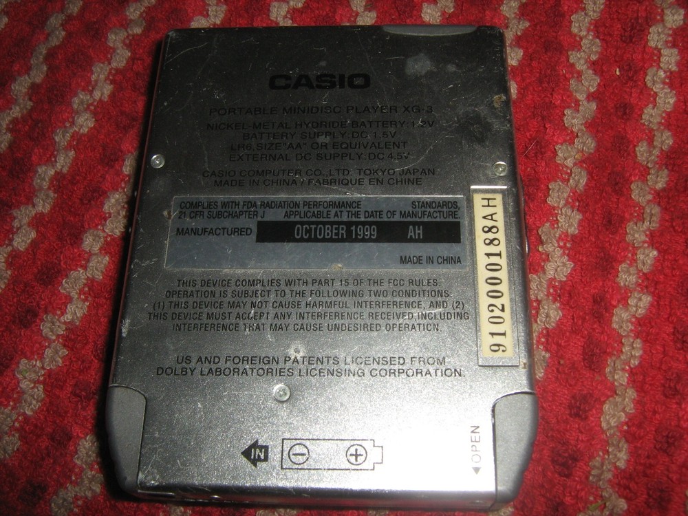CASIO Portable Minidisc Player XG-3