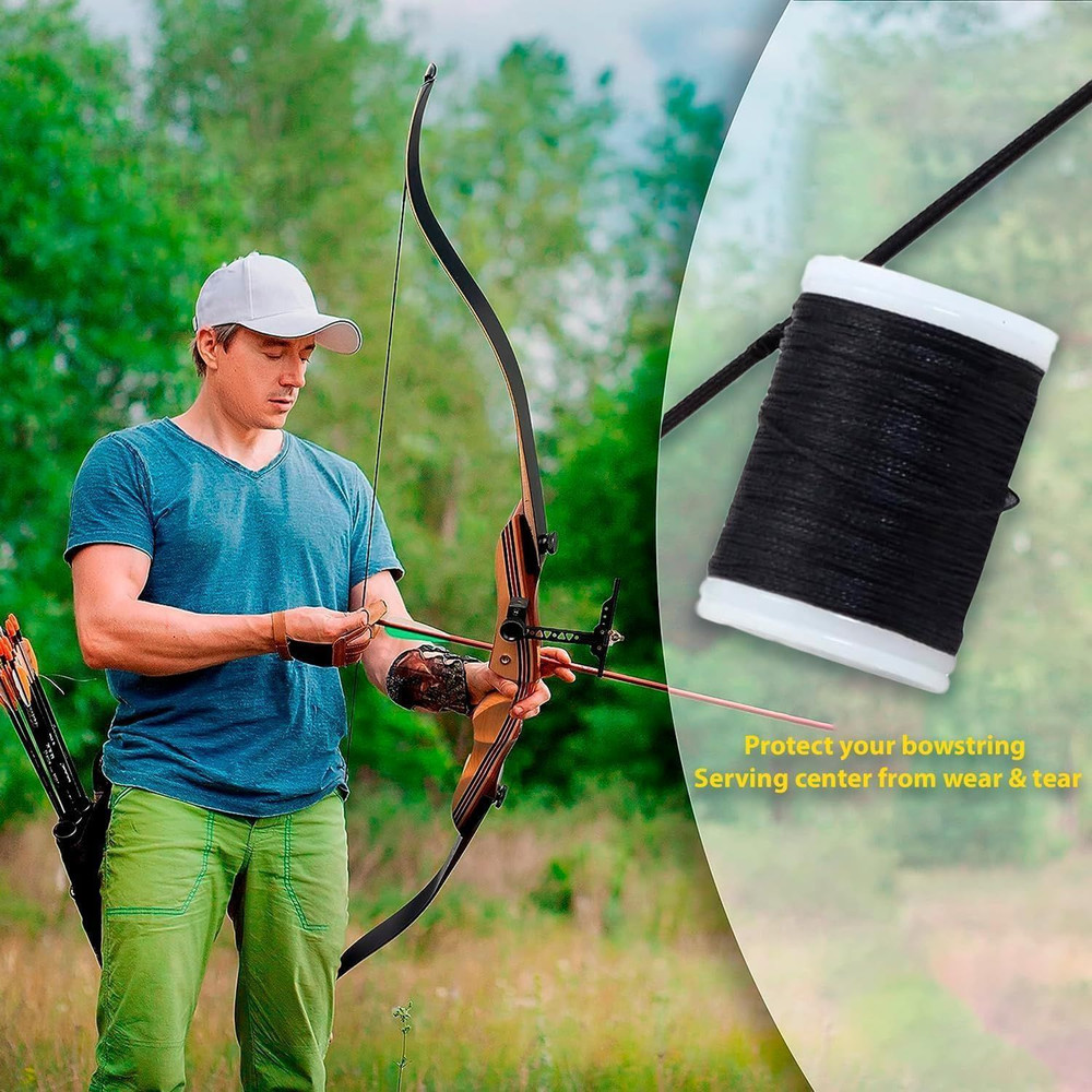 Archery Bowstring Serving Thread Jig - 120 Yards/110 M - Durable Black
