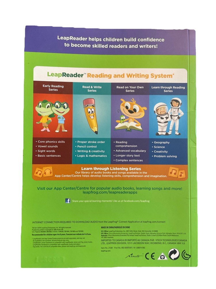 LeapFrog LeapReader Ozzie And Mack Learning Interactive Book Short & Long Vowels