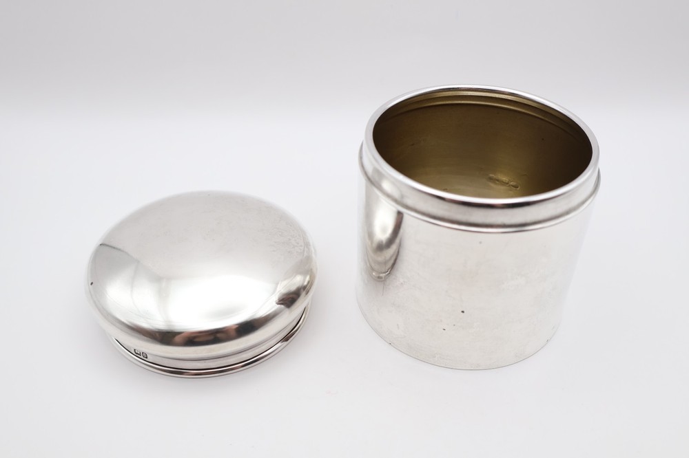 Antique Solid Silver Tea Caddy Jar Hallmarked Chester 1904