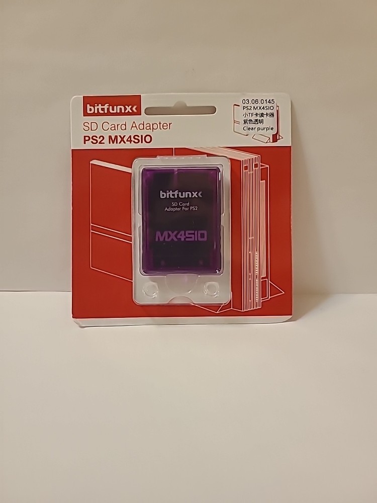 Bitfunx PS2 MX4SIO SD MicroSD Memory Card Adapter Clear Purple