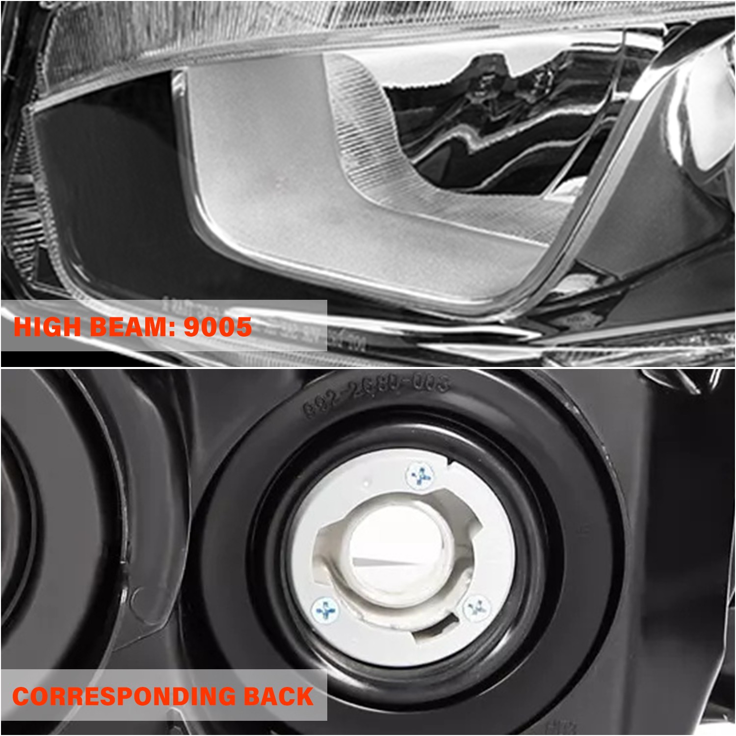 For 2016-2021 Honda Civic Halogen Chrome Clear Headlights Assembly Pair