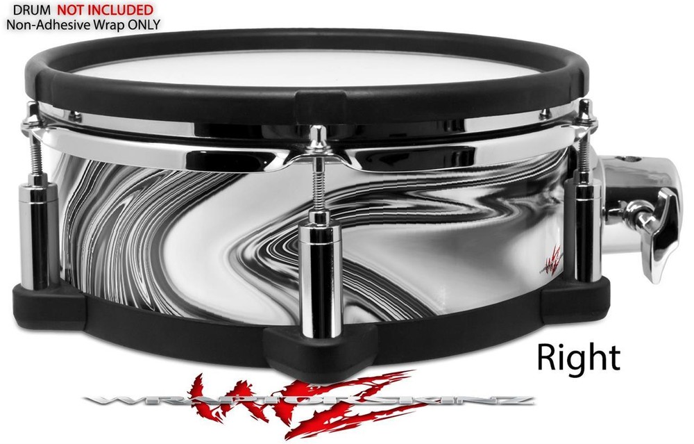 Skin Drum Shell Wrap for Roland PD108 Liquid Metal Chrome