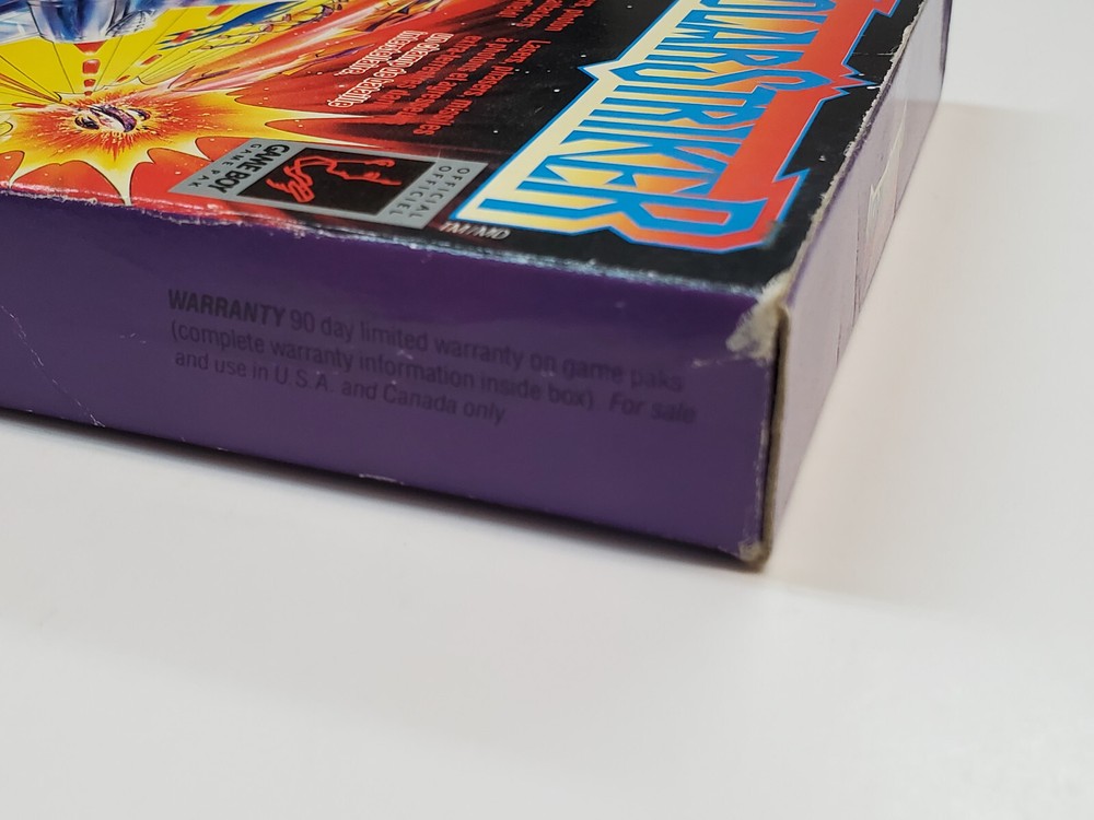 Solar Striker Original Authentic Nintendo Game Boy Box & Manual *