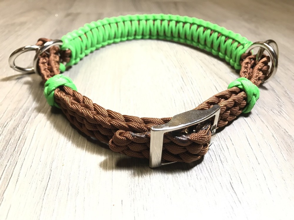 side pull hackamore attachment with a whoa neon green and brown...mini to draft