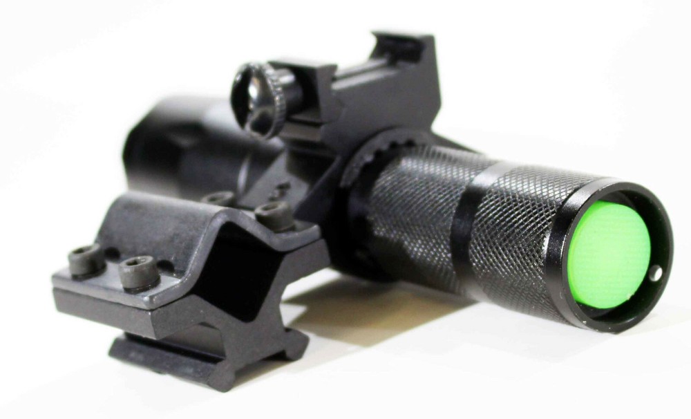 Trinity 1200 lumen strobe flashlight with mount for ruger 10-22 hunting optics.