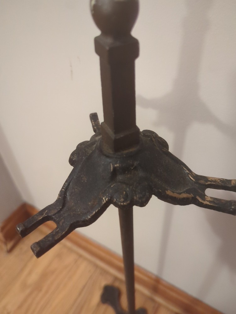 Antique Cast Iron Fireplace Caddy Tool Holder Rack Victorian Style