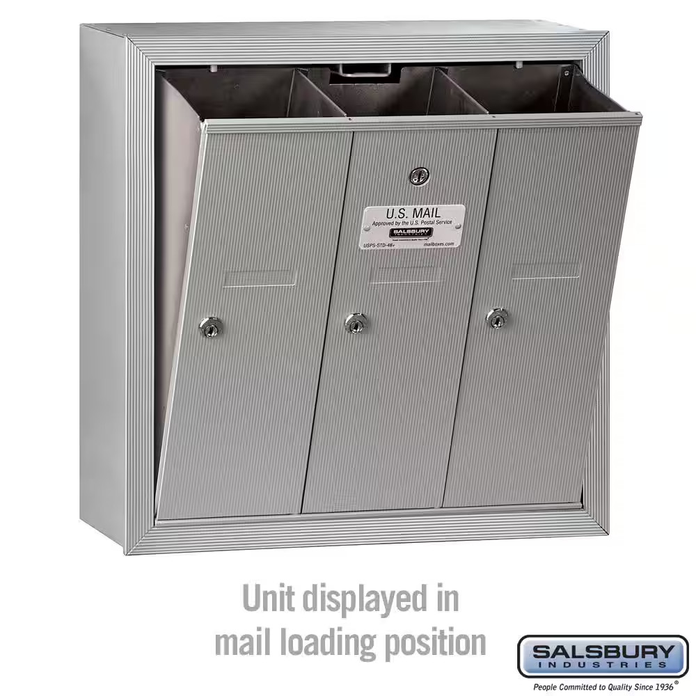 Aluminum Surface-Mounted USPS Access Vertical Mailbox with 3 Door