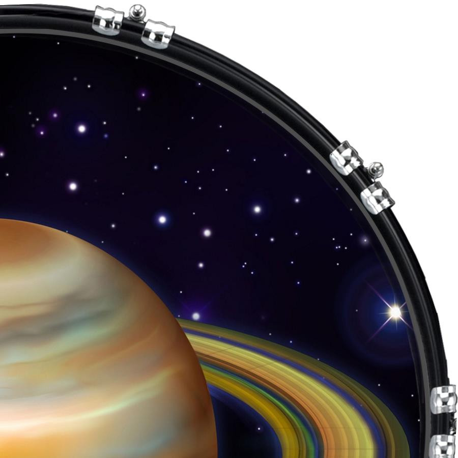 20" Custom Bass Kick Drum Front Head Graphical Graphic Saturn 1
