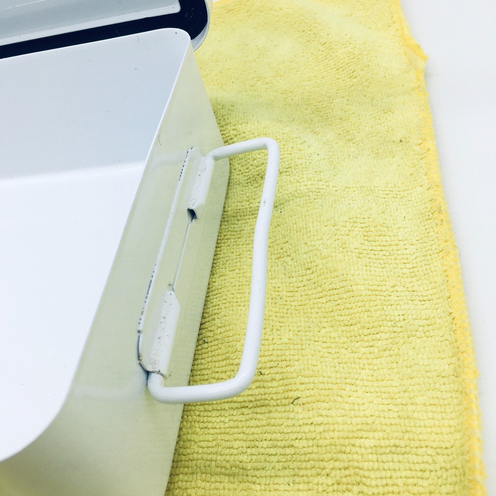 Vintage White Solid Steel Container Storage Tool box 7"X10" Medium