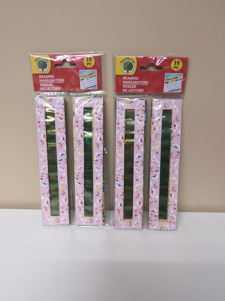 NEW Set Of 2 (10 Each) Fun Patterned  Reading Highlighter Strips