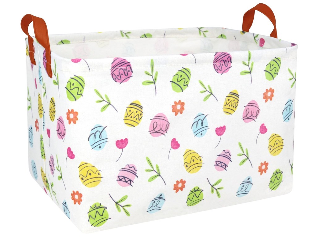 BOOHIT Rectangle Empty Easter Baskets Boy Large Toy Storage Bin Girls collaps...