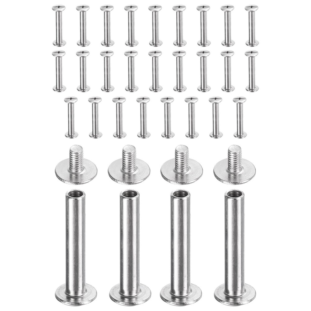 30set Phillips Chicago Screw M3x22mm Binding Post Screw, Silver