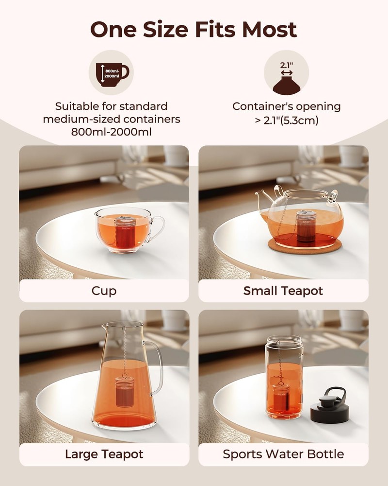 Tea Infuser 2 Pack Large for Loose Tea & Spice Infuser for Cooking
