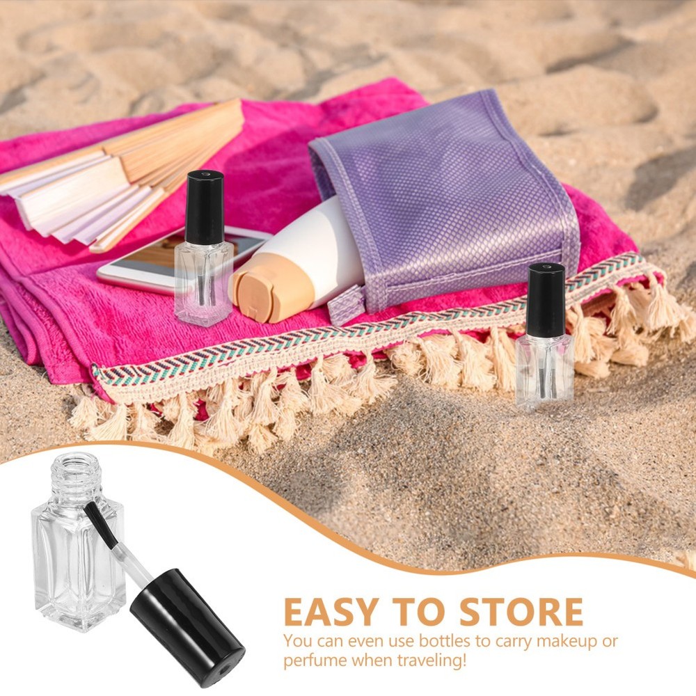 20 Pcs Refillable Transparent 5ml Nail Polish Bottles Empty Container