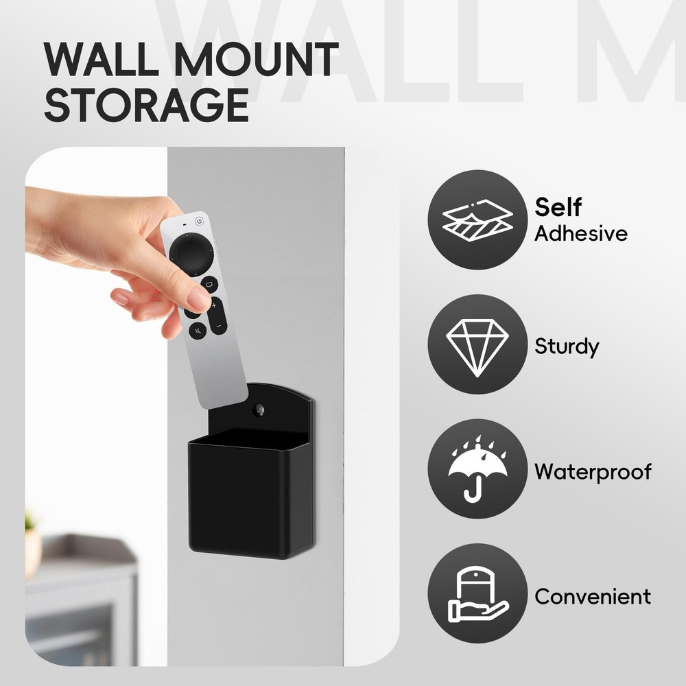 DRQ 2pc Adhesive Remote Control Holder, Wall Mount TV Controller Holder, TV R...