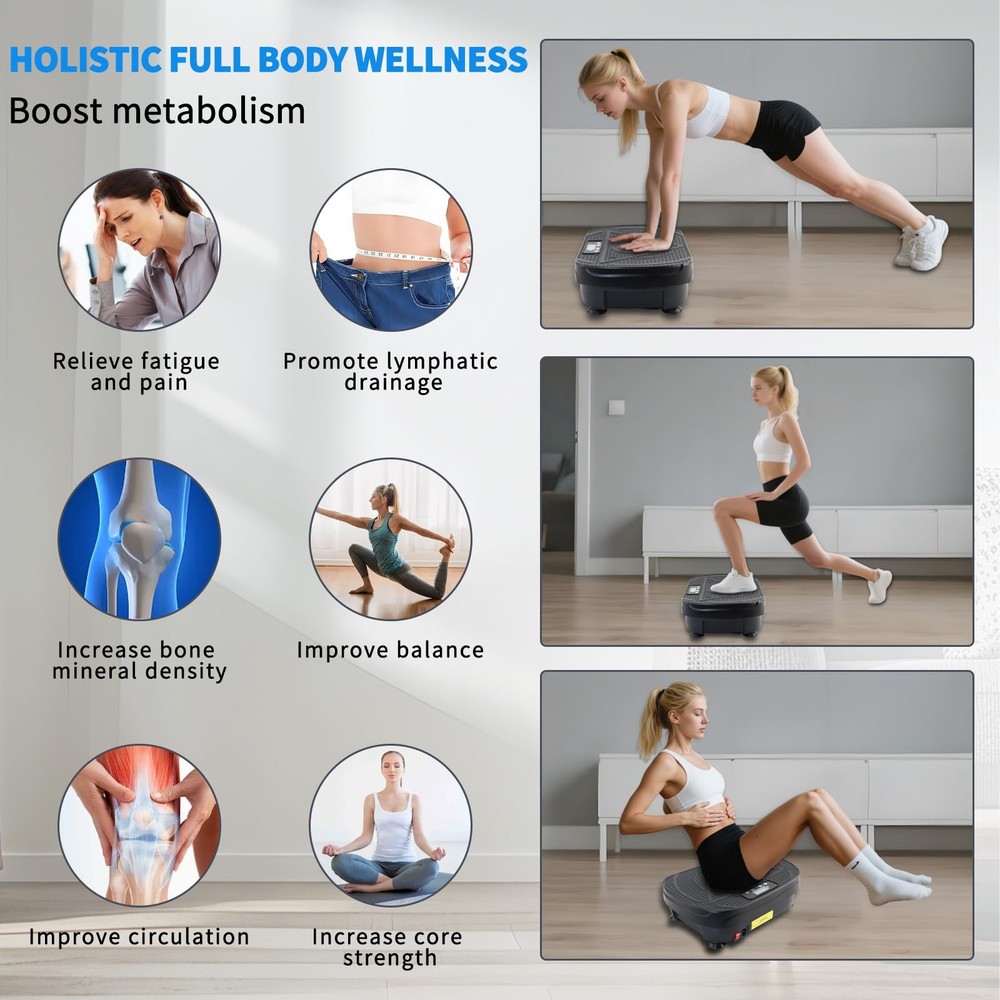 Vibration Plate Exercise Machine, Vibrating Plate for Lymphatic Drainage, Ful...